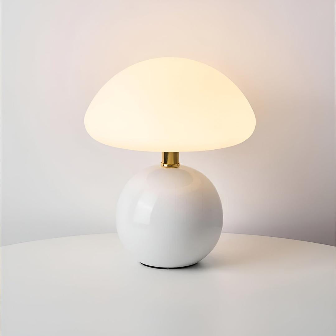 French-Style Cream Mushroom Table Lamp