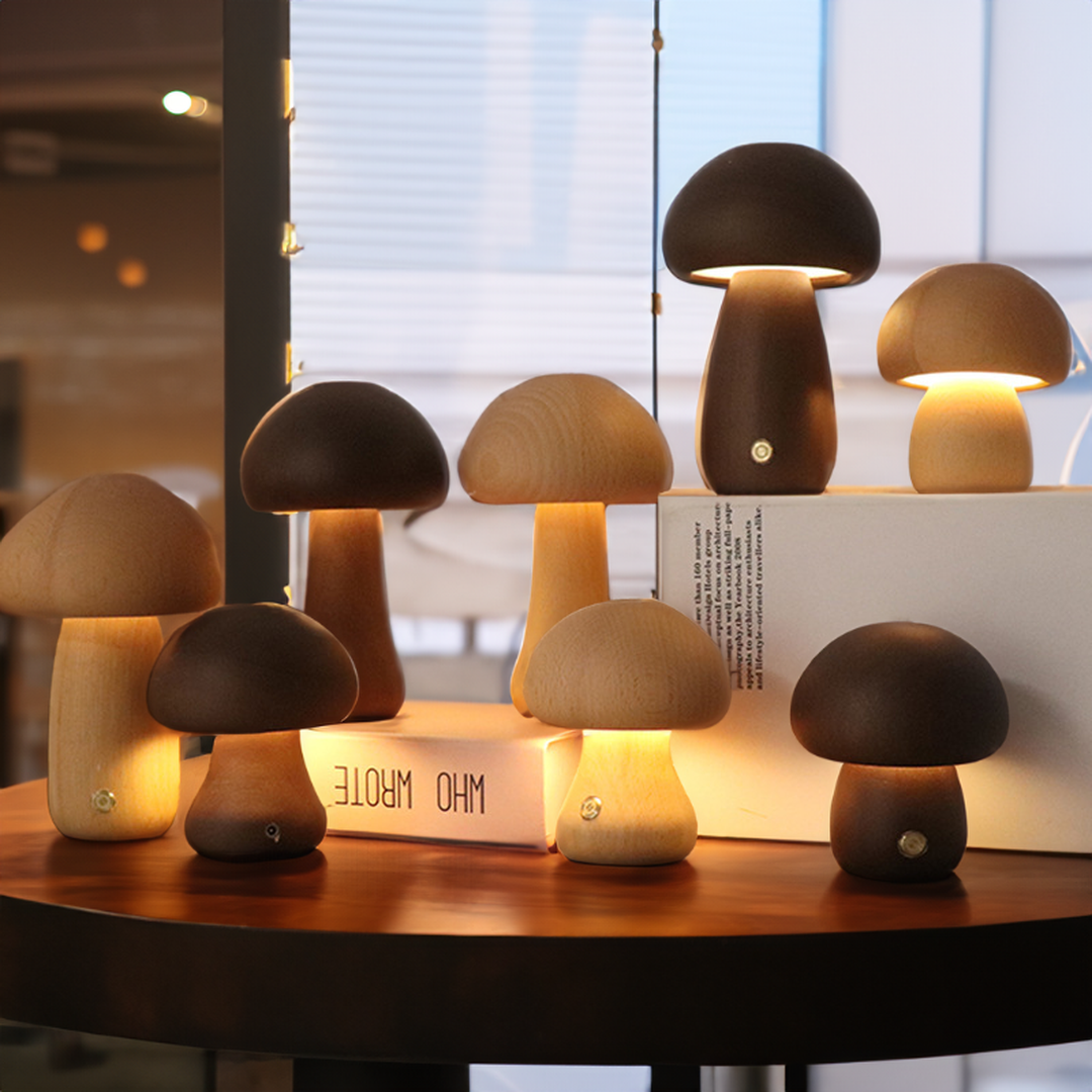 Wooden LED Table Lamp with Touch Control