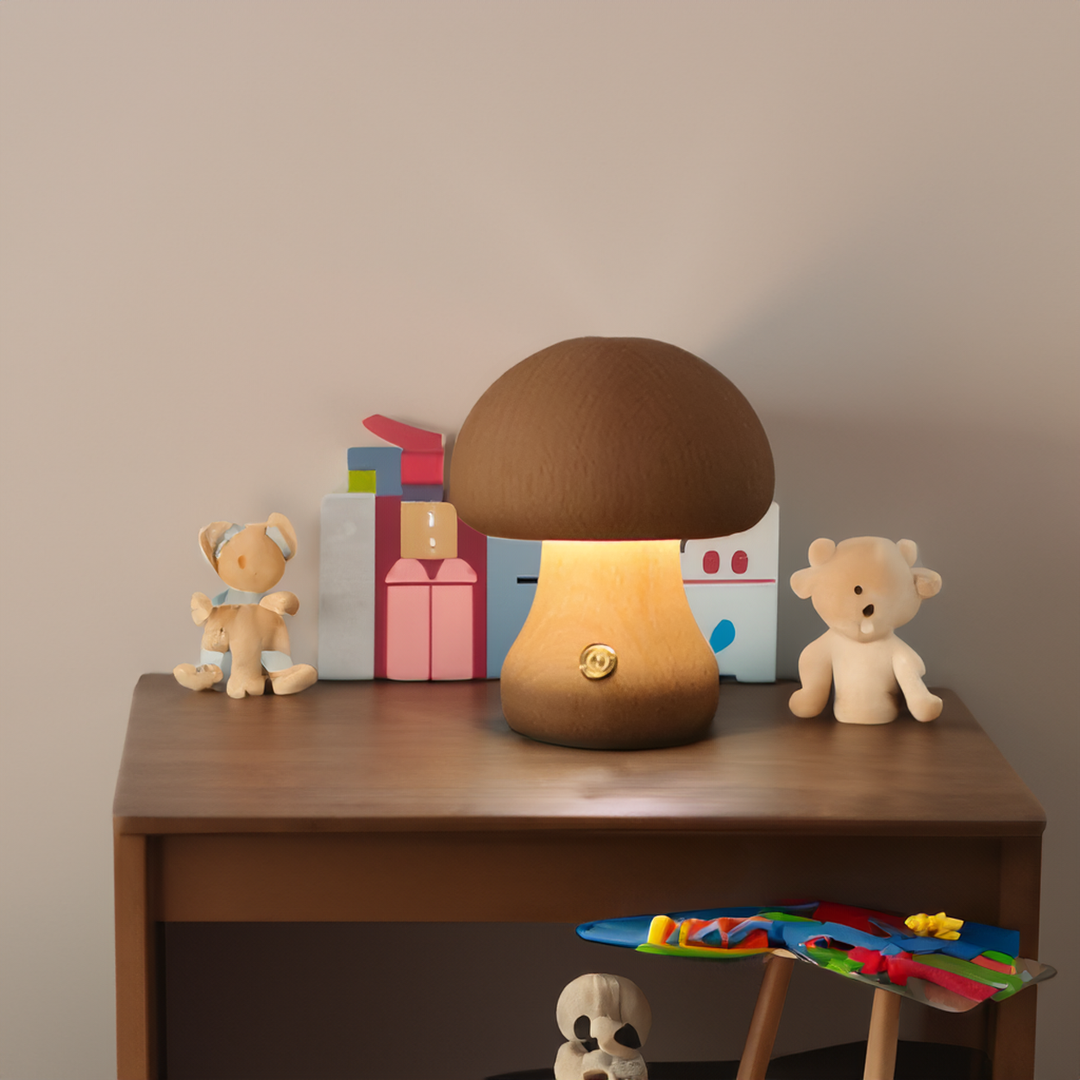 Wooden LED Table Lamp with Touch Control