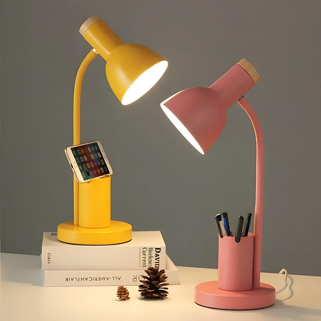 Nordic-Style LED Table Lamp with Elegant Pencil Holder