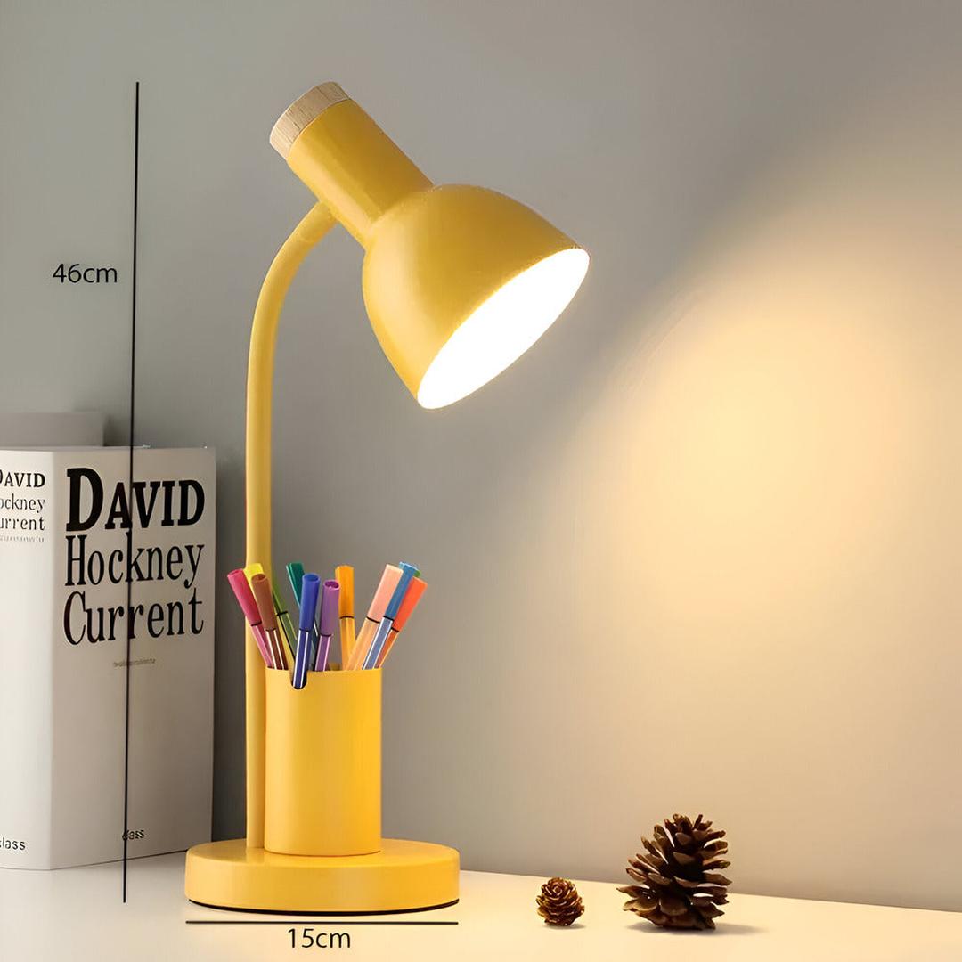 Nordic-Style LED Table Lamp with Elegant Pencil Holder