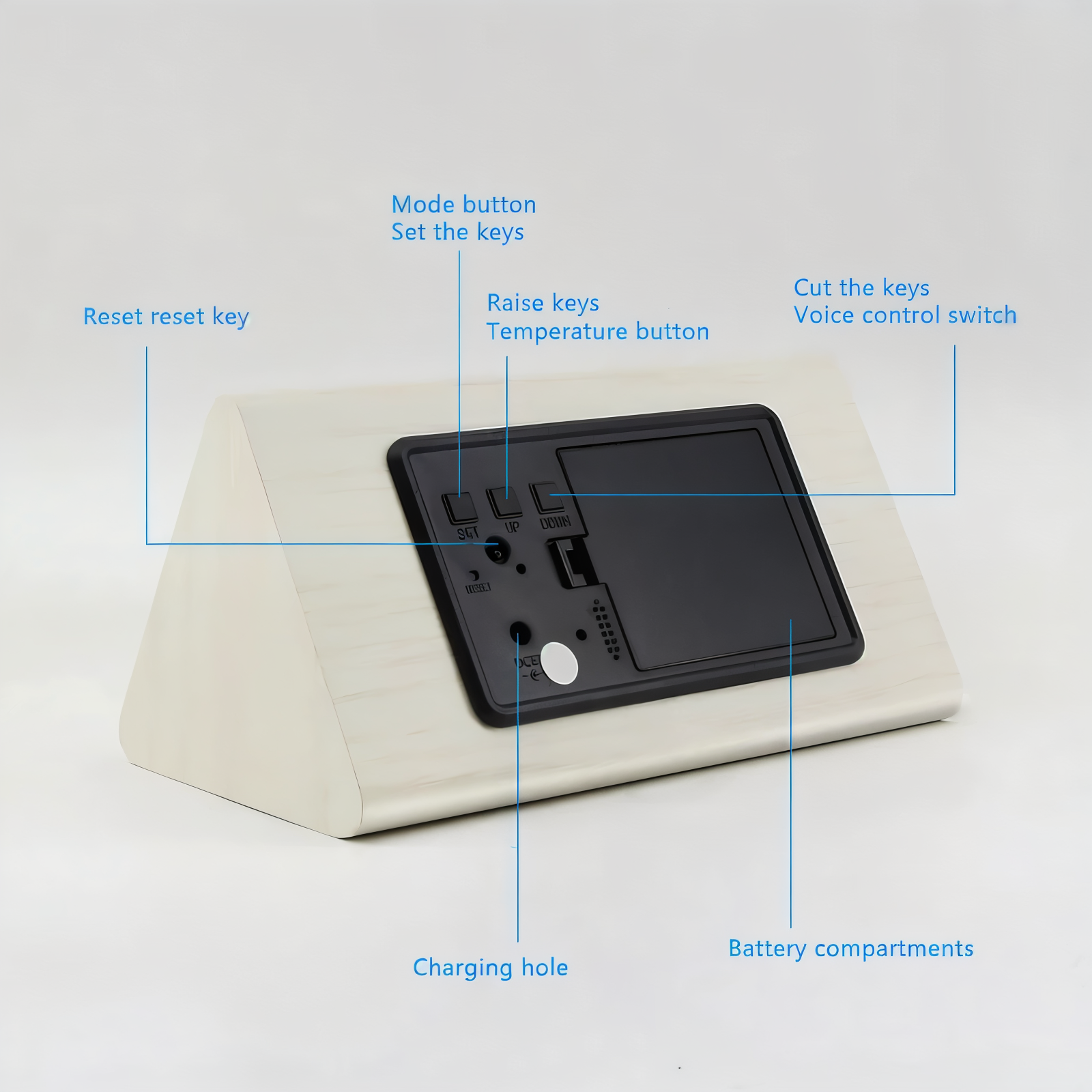 Digital LED Alarm Clock in Plastic