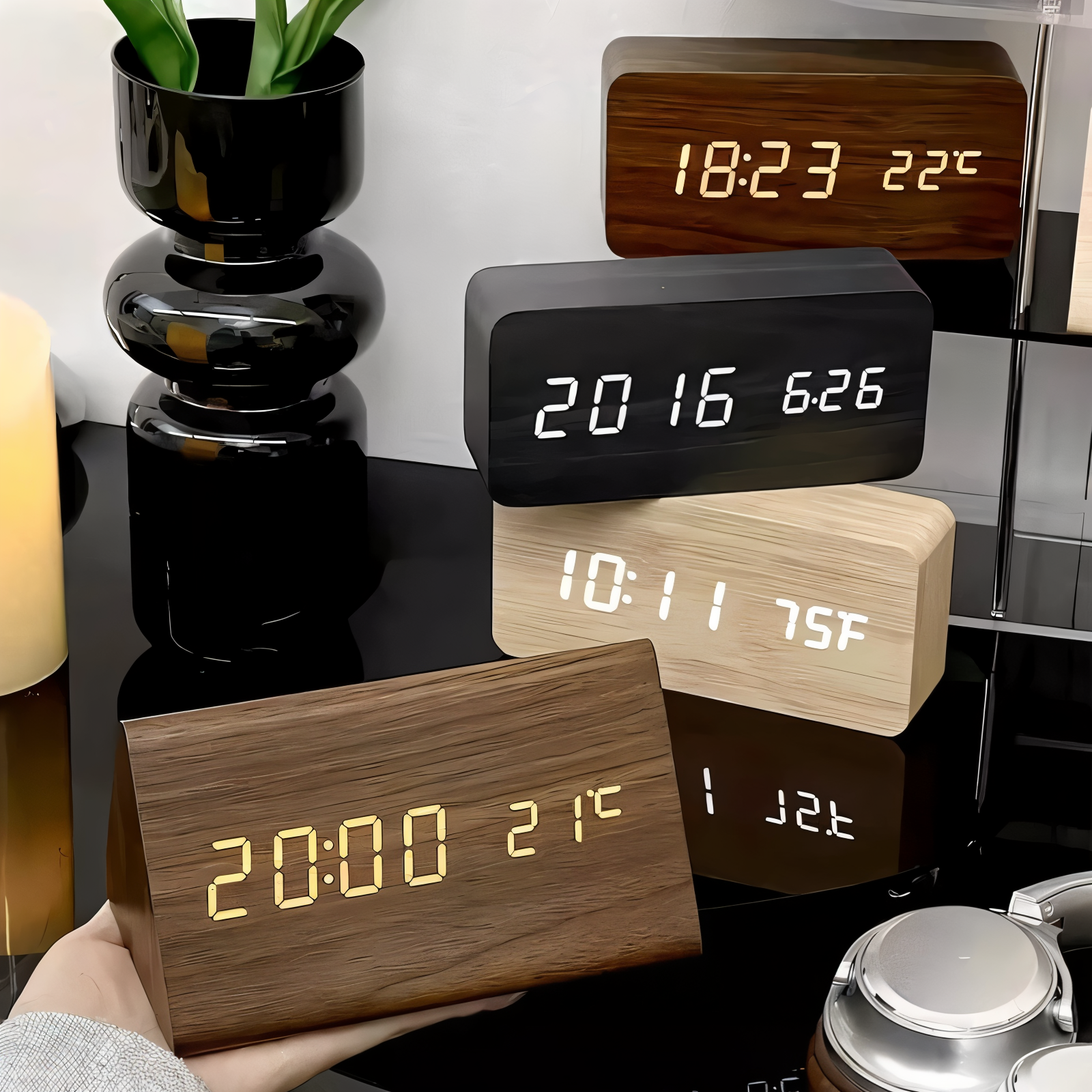 Digital LED Alarm Clock in Plastic