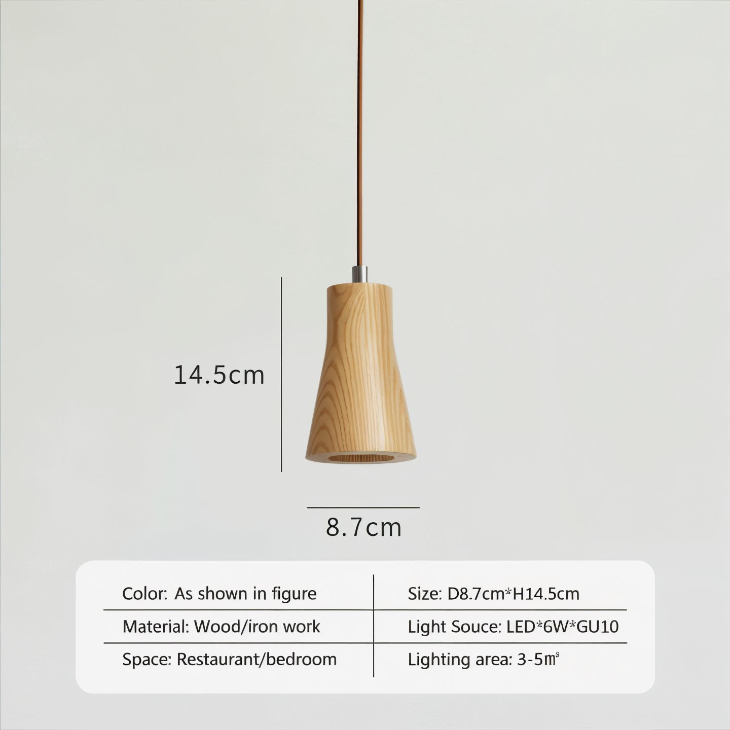 Solid Wood Cylinder Pendant Light - Minimalist Finish