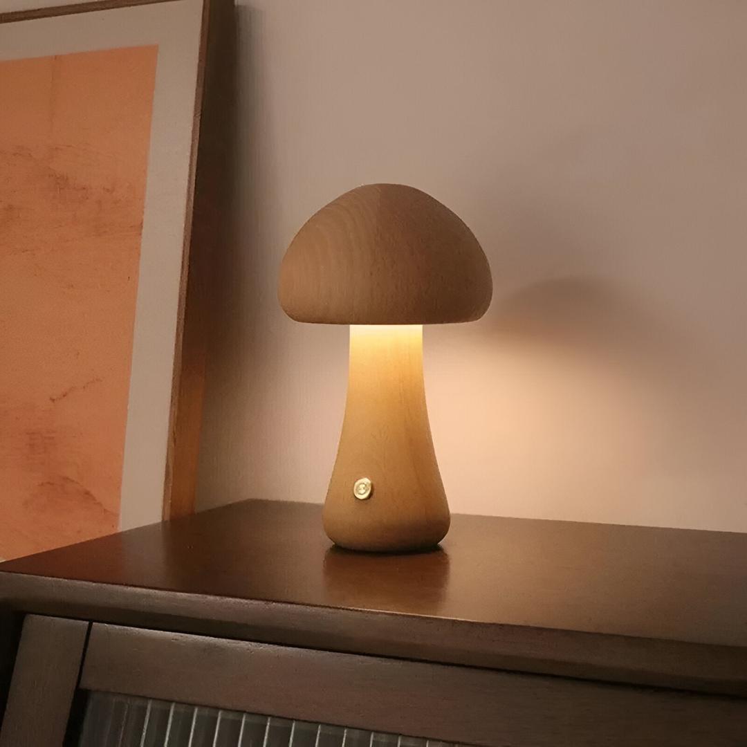 Wooden LED Table Lamp with Touch Control
