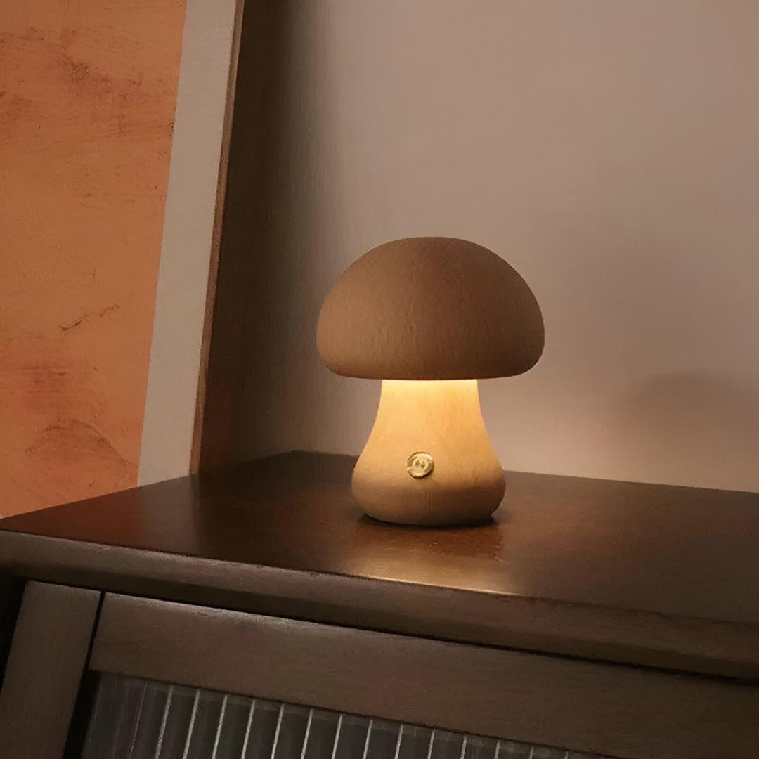 Wooden LED Table Lamp with Touch Control