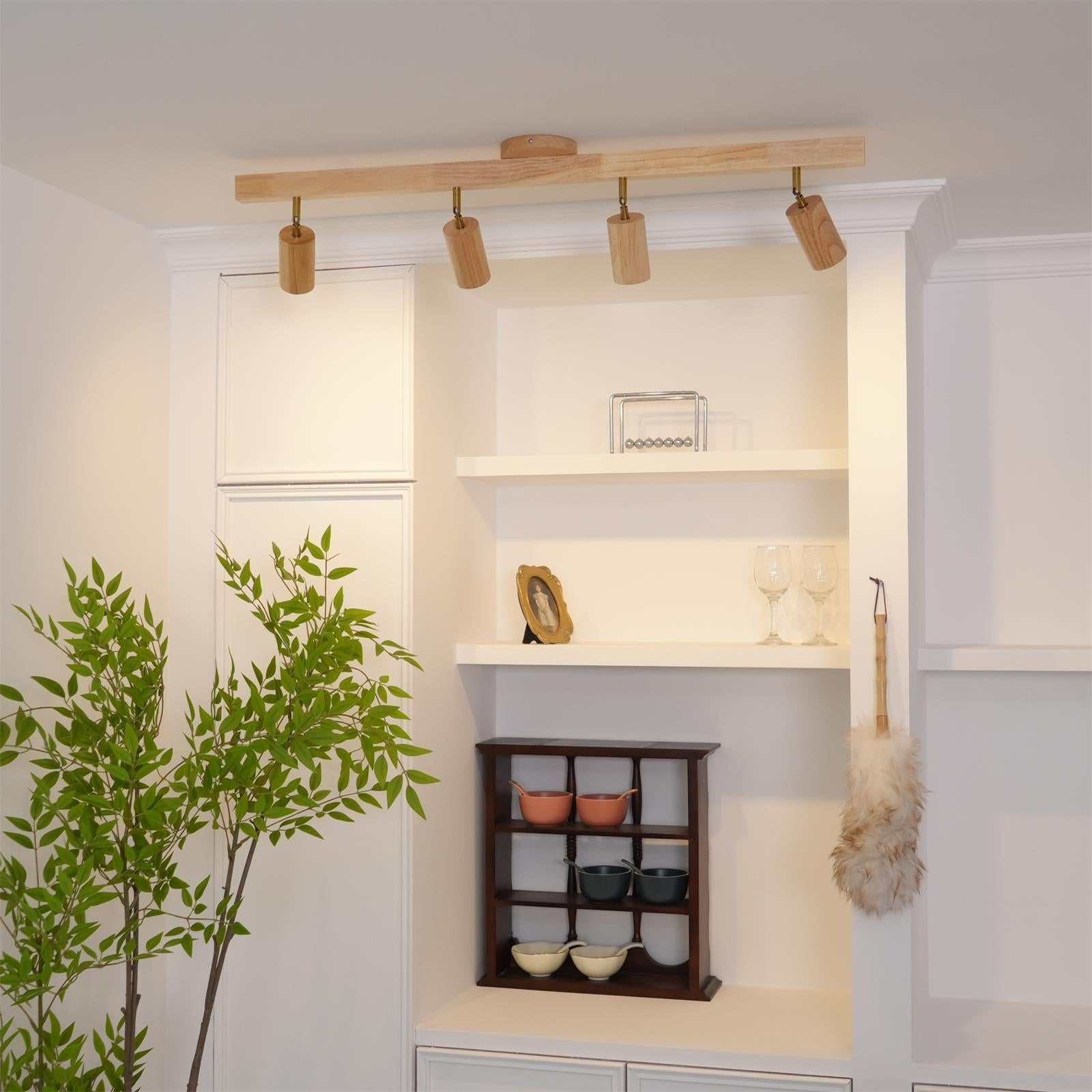 Adjustable Wooden Track Ceiling Lamp