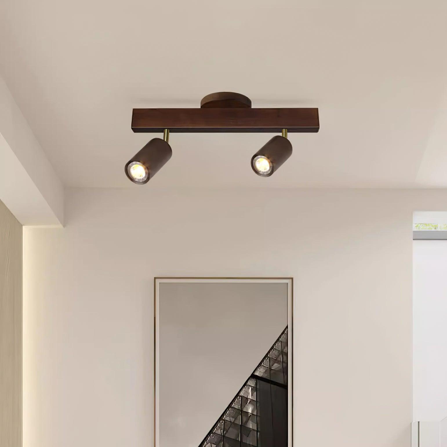Adjustable Wooden Track Ceiling Lamp