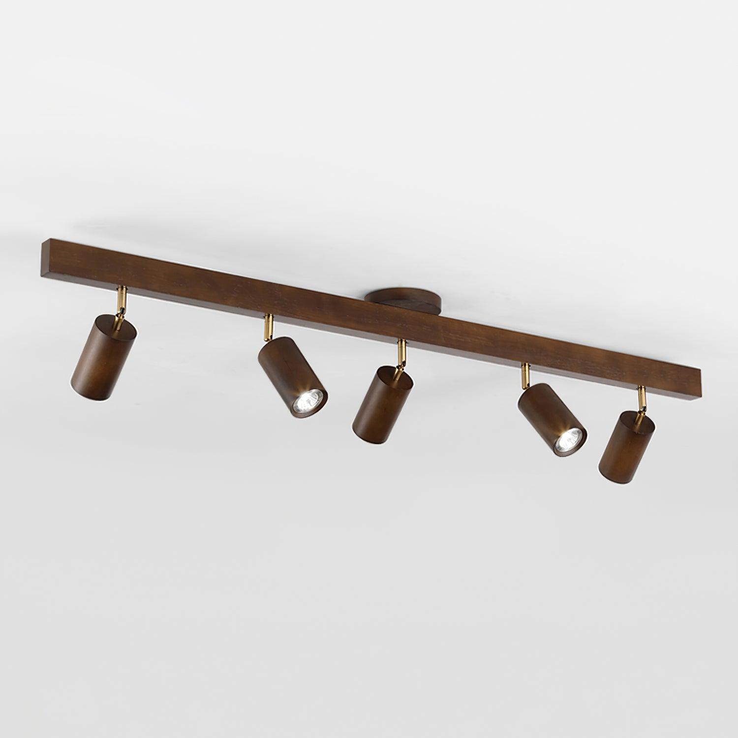 Adjustable Wooden Track Ceiling Lamp