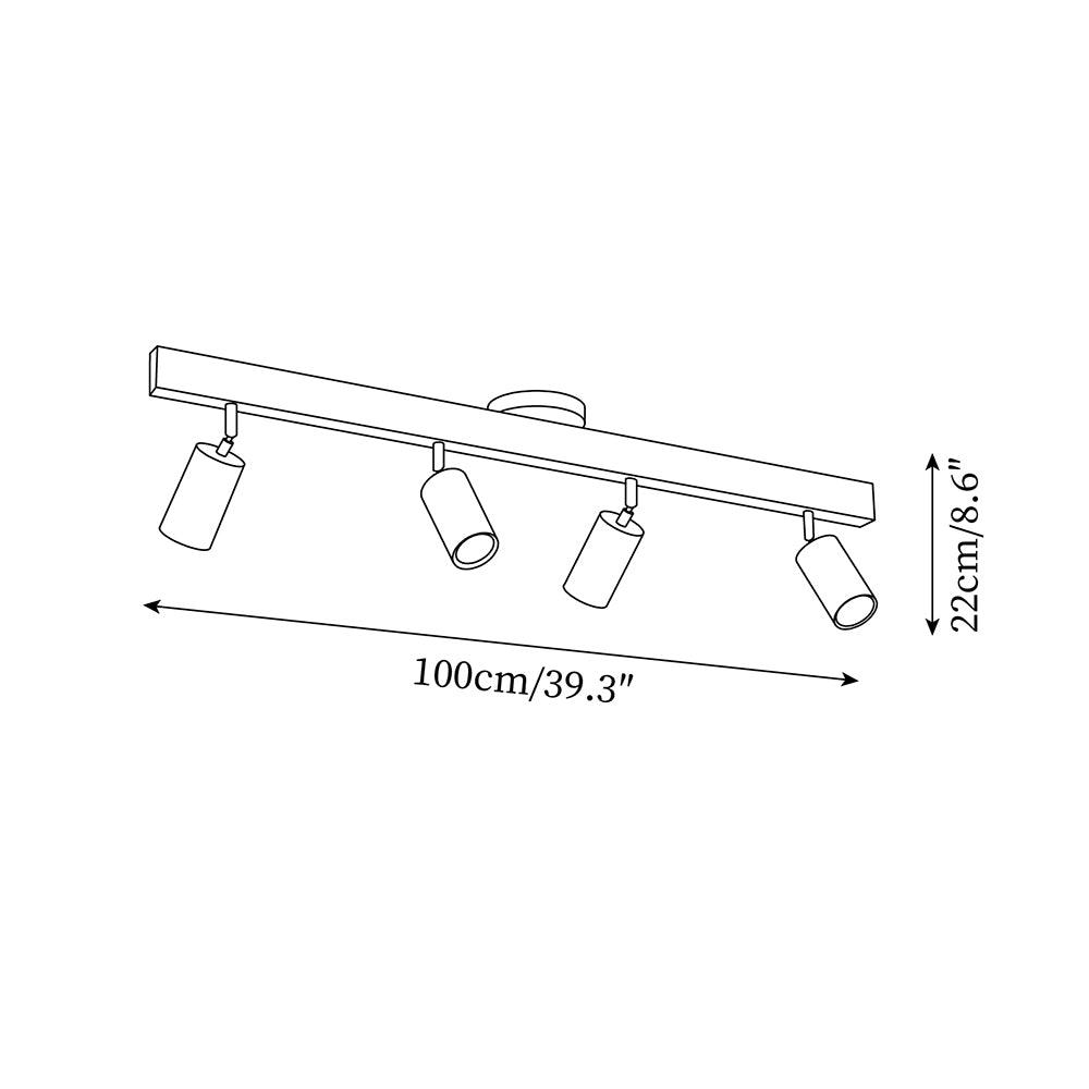 Adjustable Wooden Track Ceiling Lamp