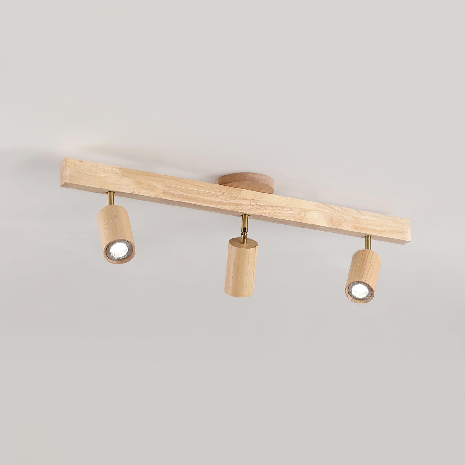 Adjustable Wooden Track Ceiling Lamp