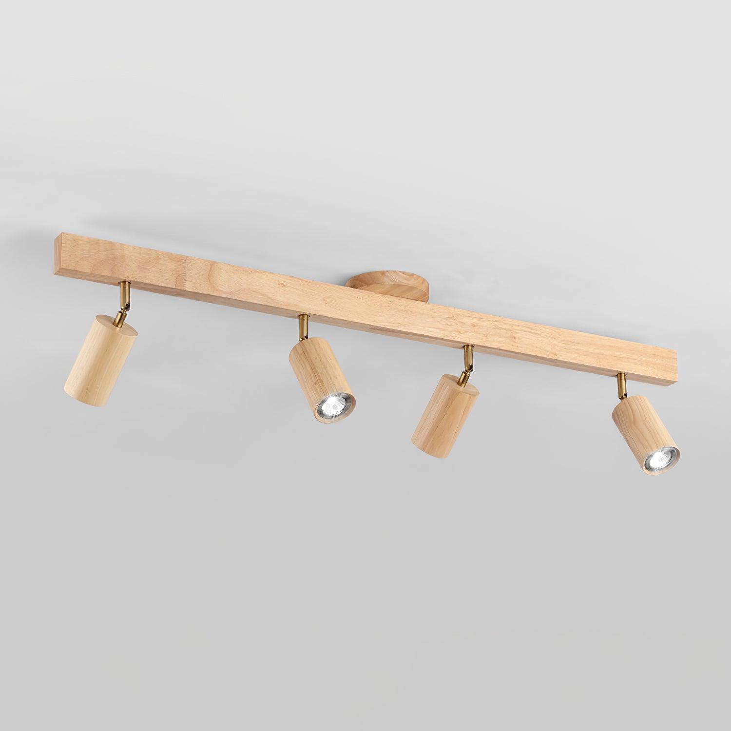 Adjustable Wooden Track Ceiling Lamp