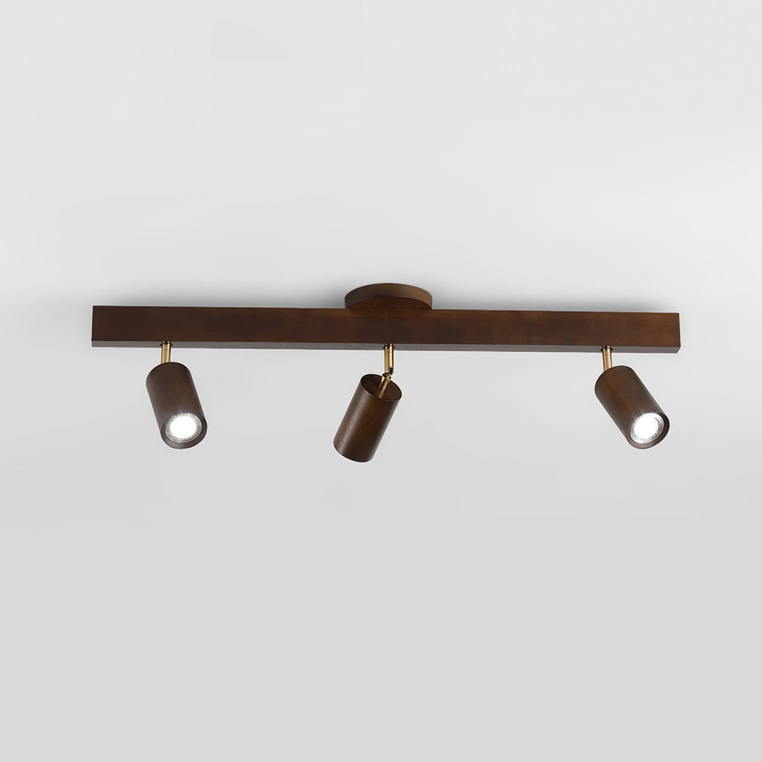 Adjustable Wooden Track Ceiling Lamp