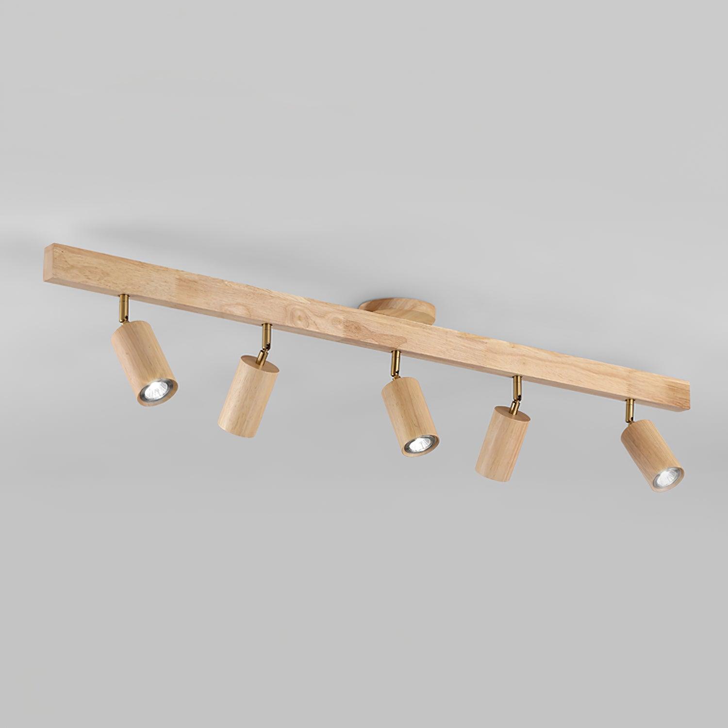 Adjustable Wooden Track Ceiling Lamp