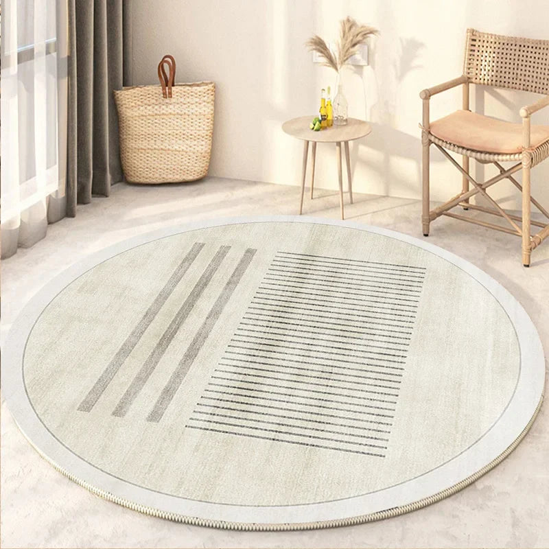 Japanese Style Round Washable Rug for Living Room