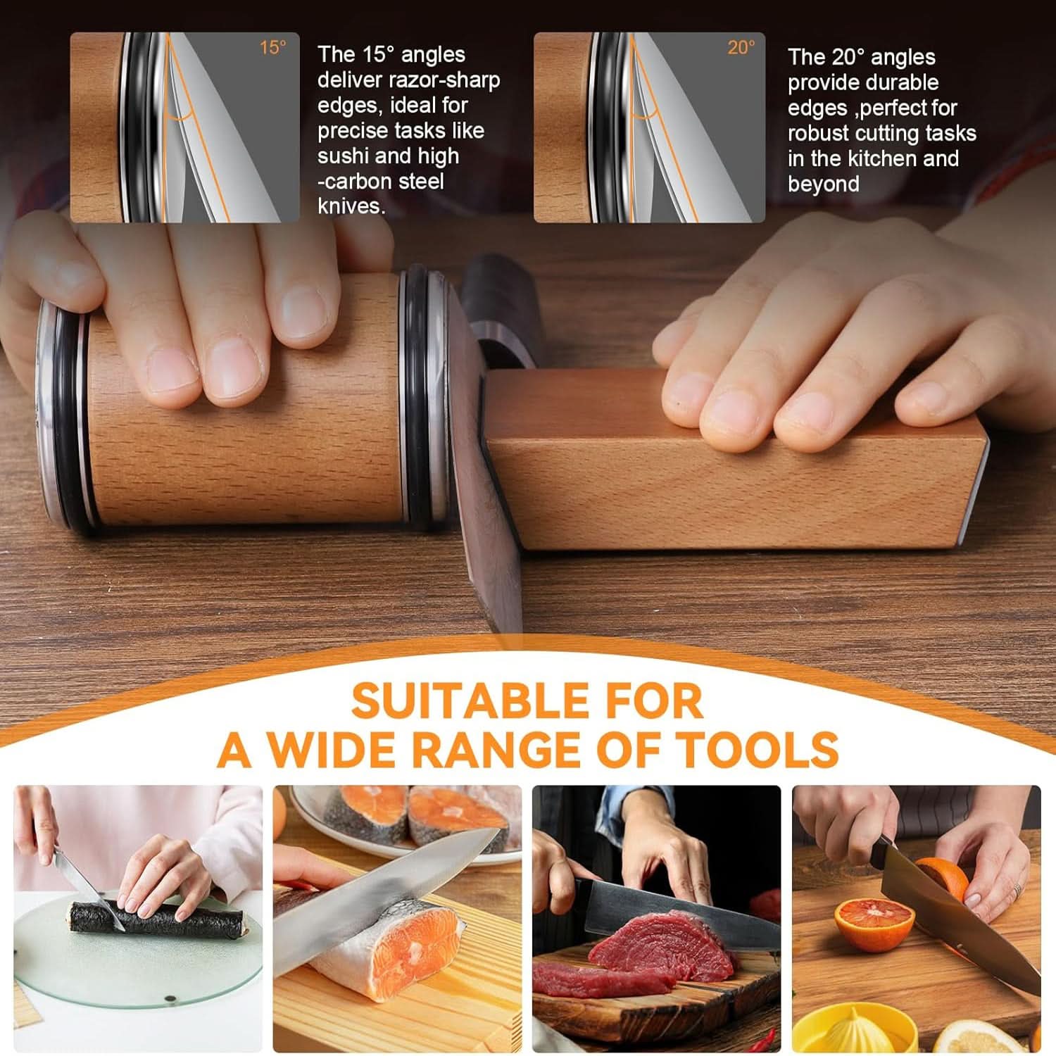 Professional Knife Sharpener with Diamond Coating for Precise Sharpening