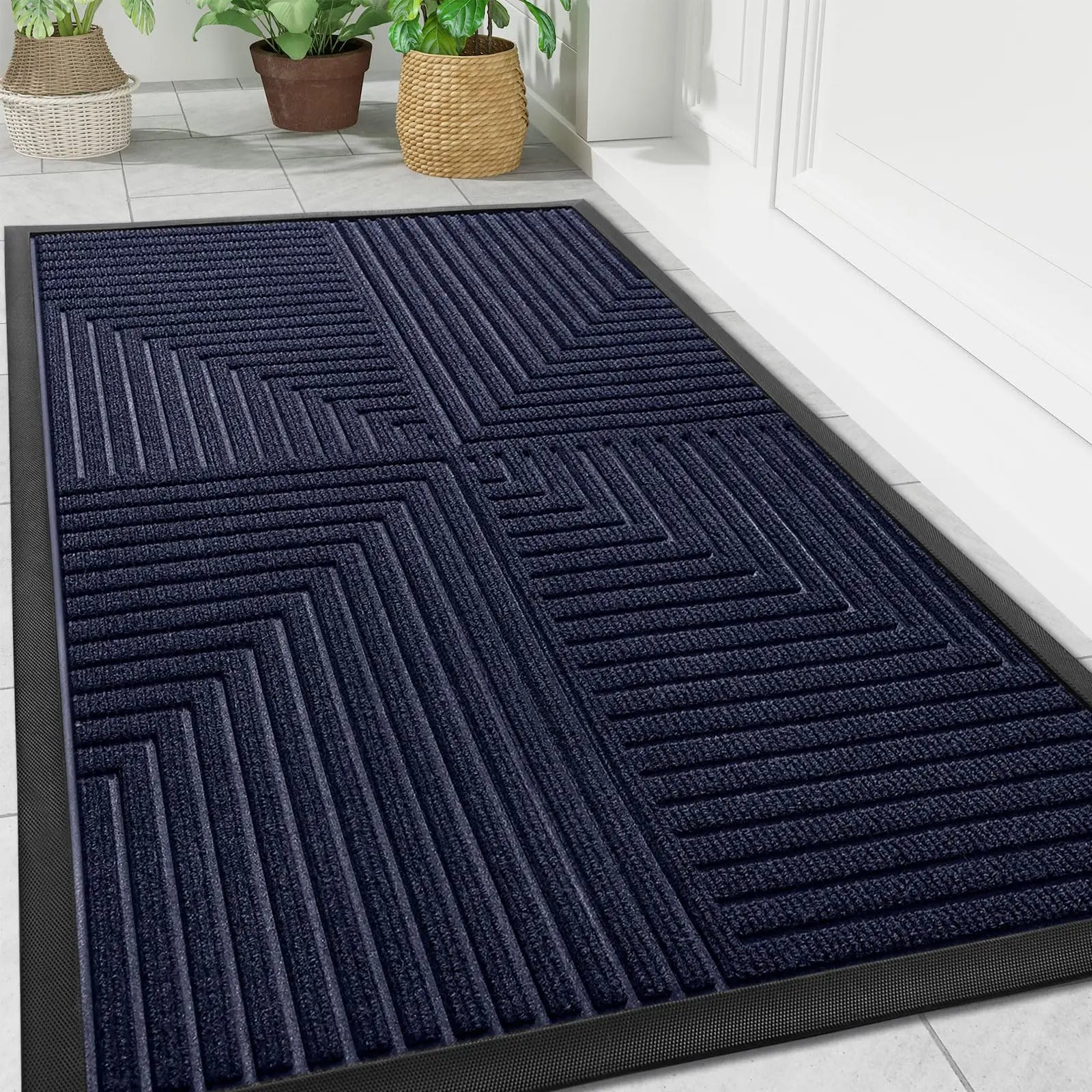 Heavy Duty Non-Slip Doormat – Rubber Scraper Entrance Mat