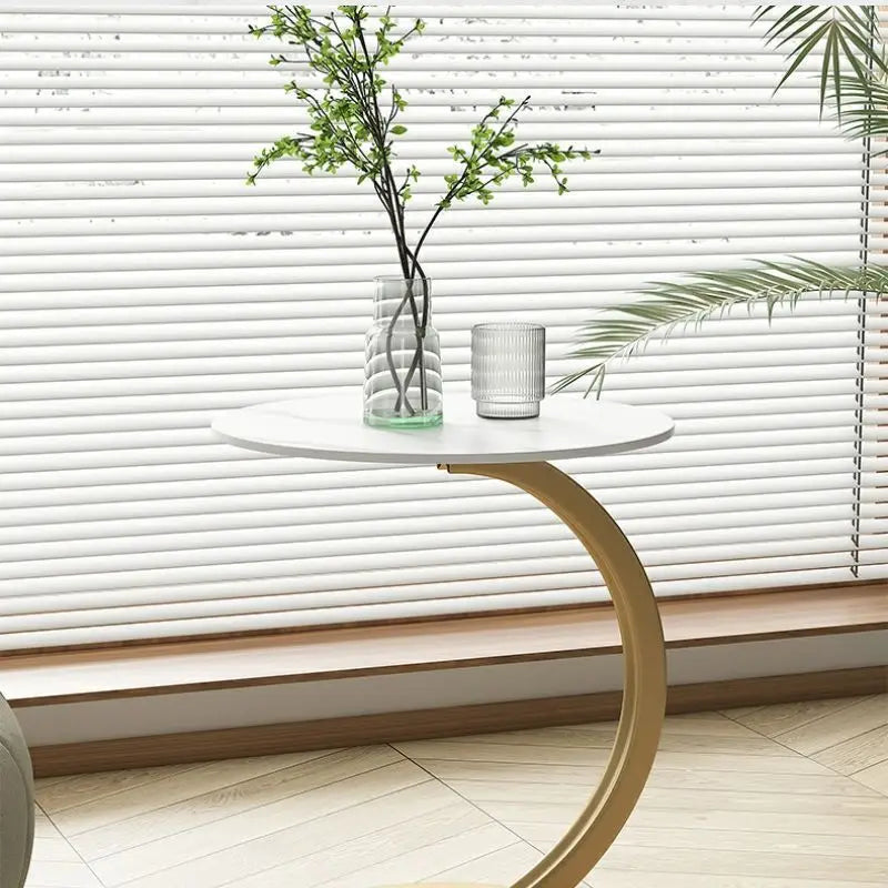 Modern Round Side Table – Heavy Duty Metal End Table