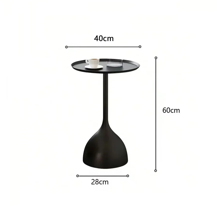 Scandinavian Round Side Table in Metal