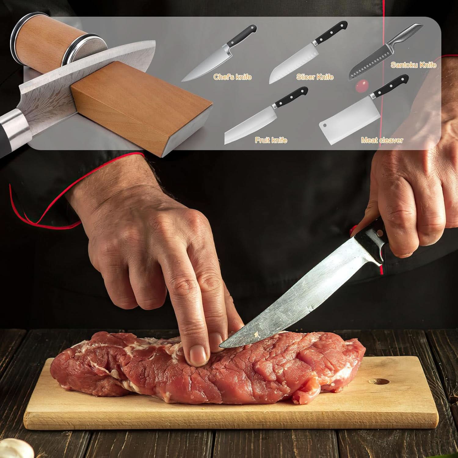 Professional Knife Sharpener with Diamond Coating for Precise Sharpening