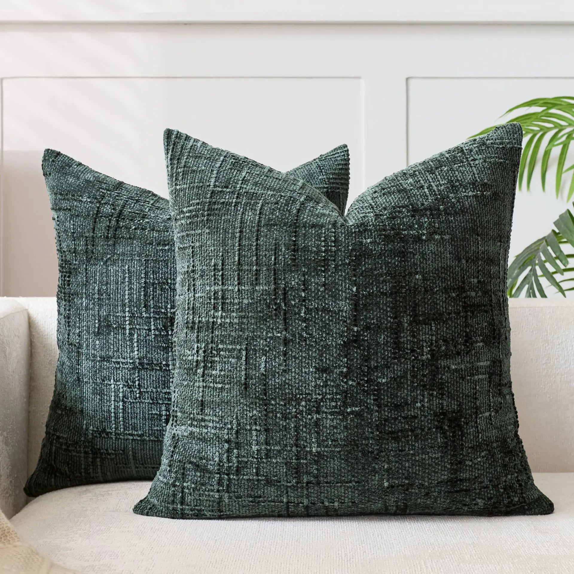 Chenille Textured Cushion – Bamboo Weave Pattern