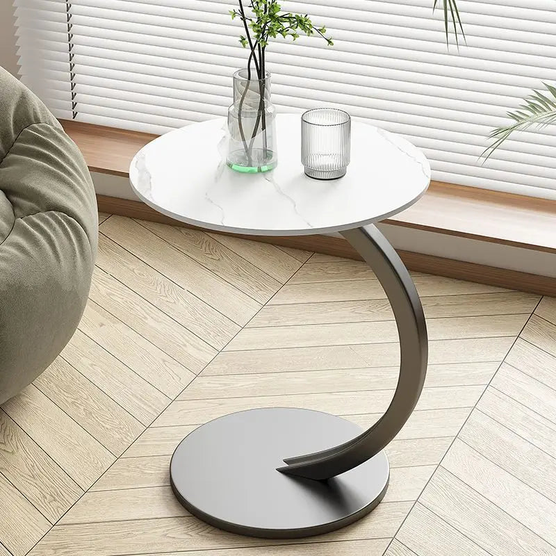 Modern Round Side Table – Heavy Duty Metal End Table