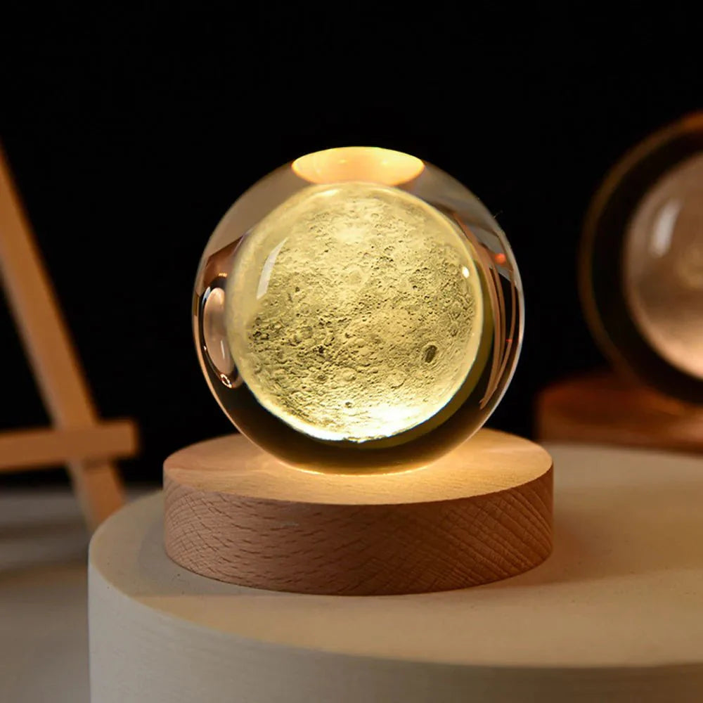 Crystal Solar System Globe Display