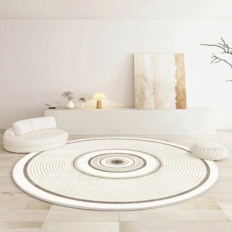 Japanese Style Round Washable Rug for Living Room