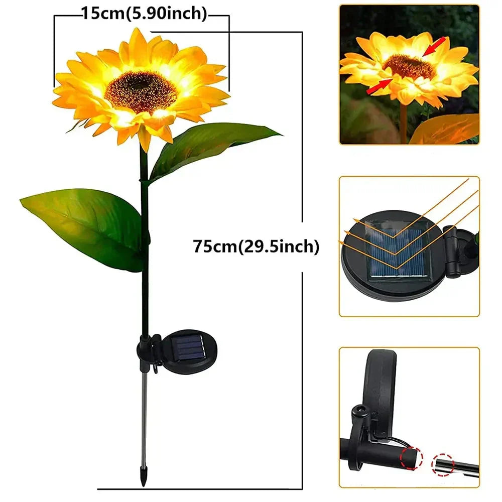 Waterproof Solar Sunflower Outdoor Lamp