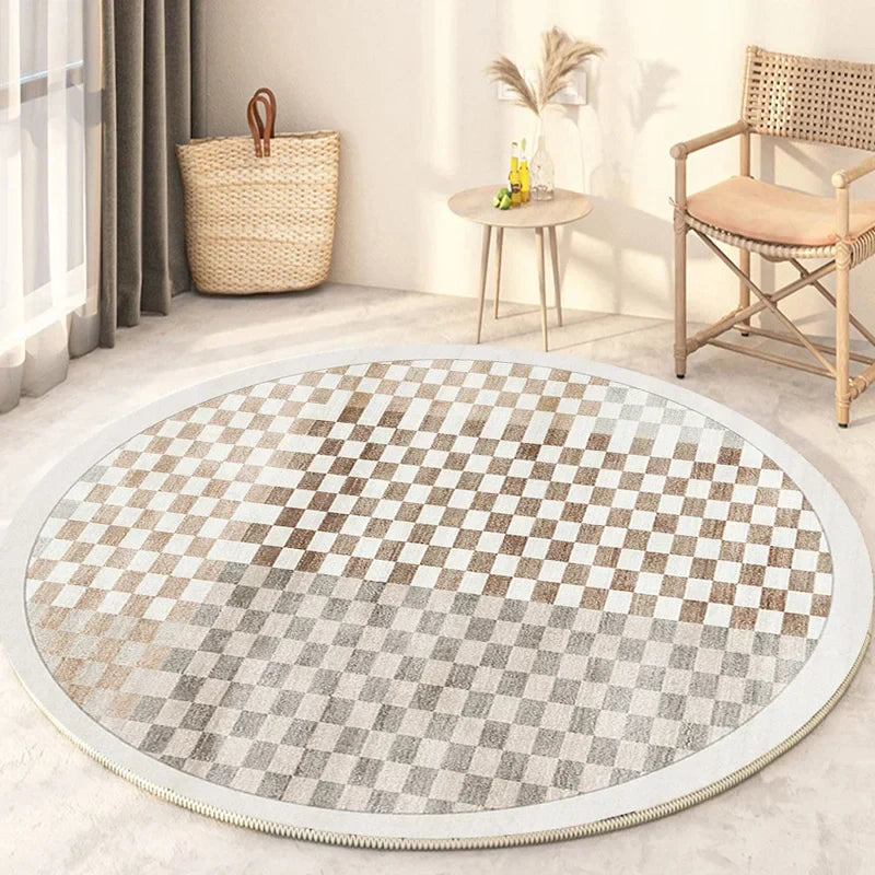 Japanese Style Round Washable Rug for Living Room