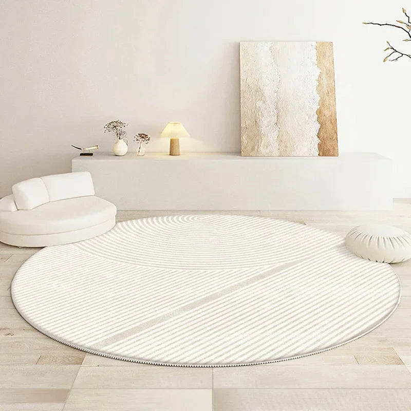 Japanese Style Round Washable Rug for Living Room