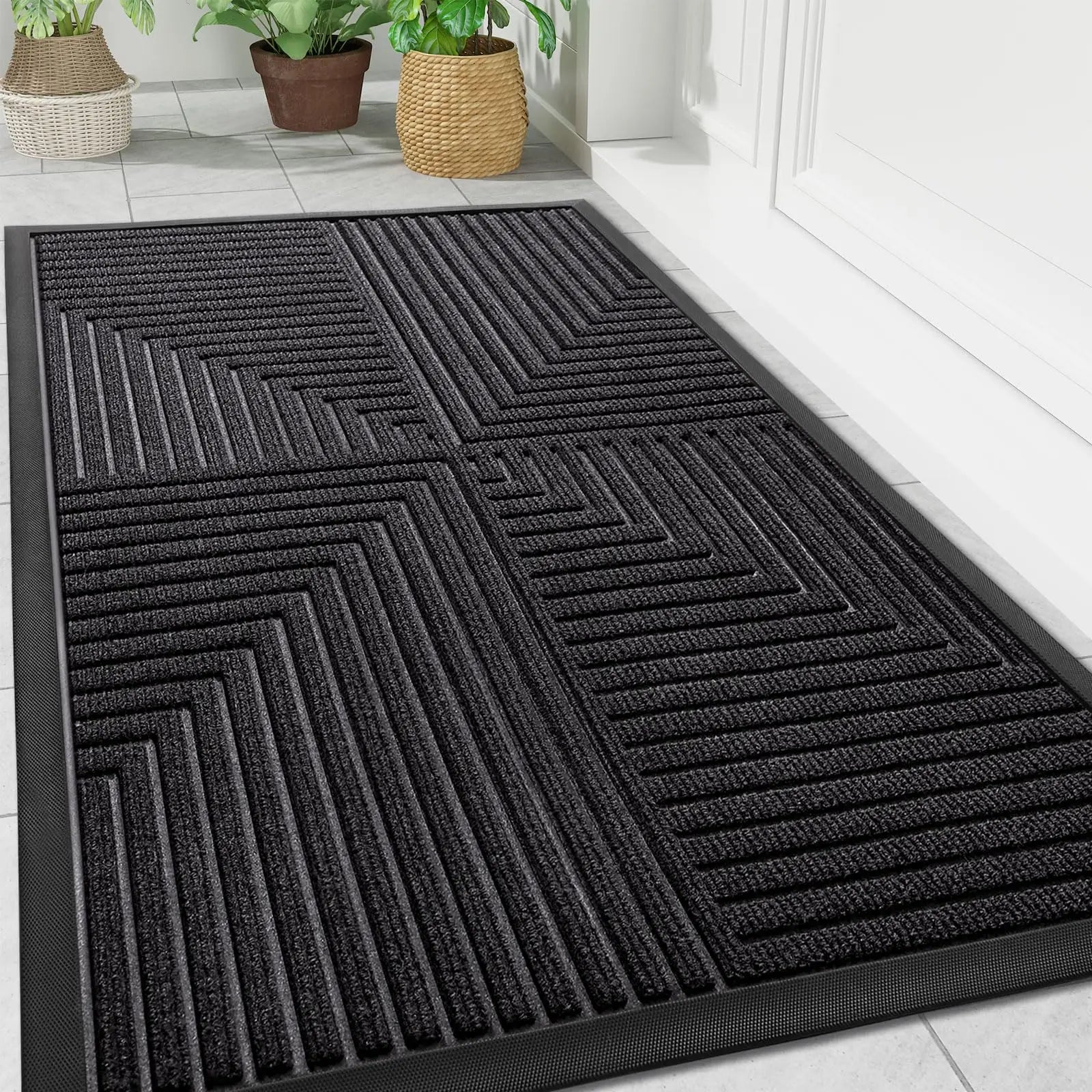 Heavy Duty Non-Slip Doormat – Rubber Scraper Entrance Mat