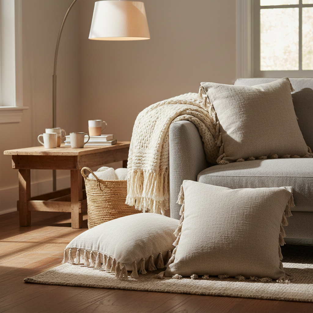 Tassel-Edge Linen Cushion Covers