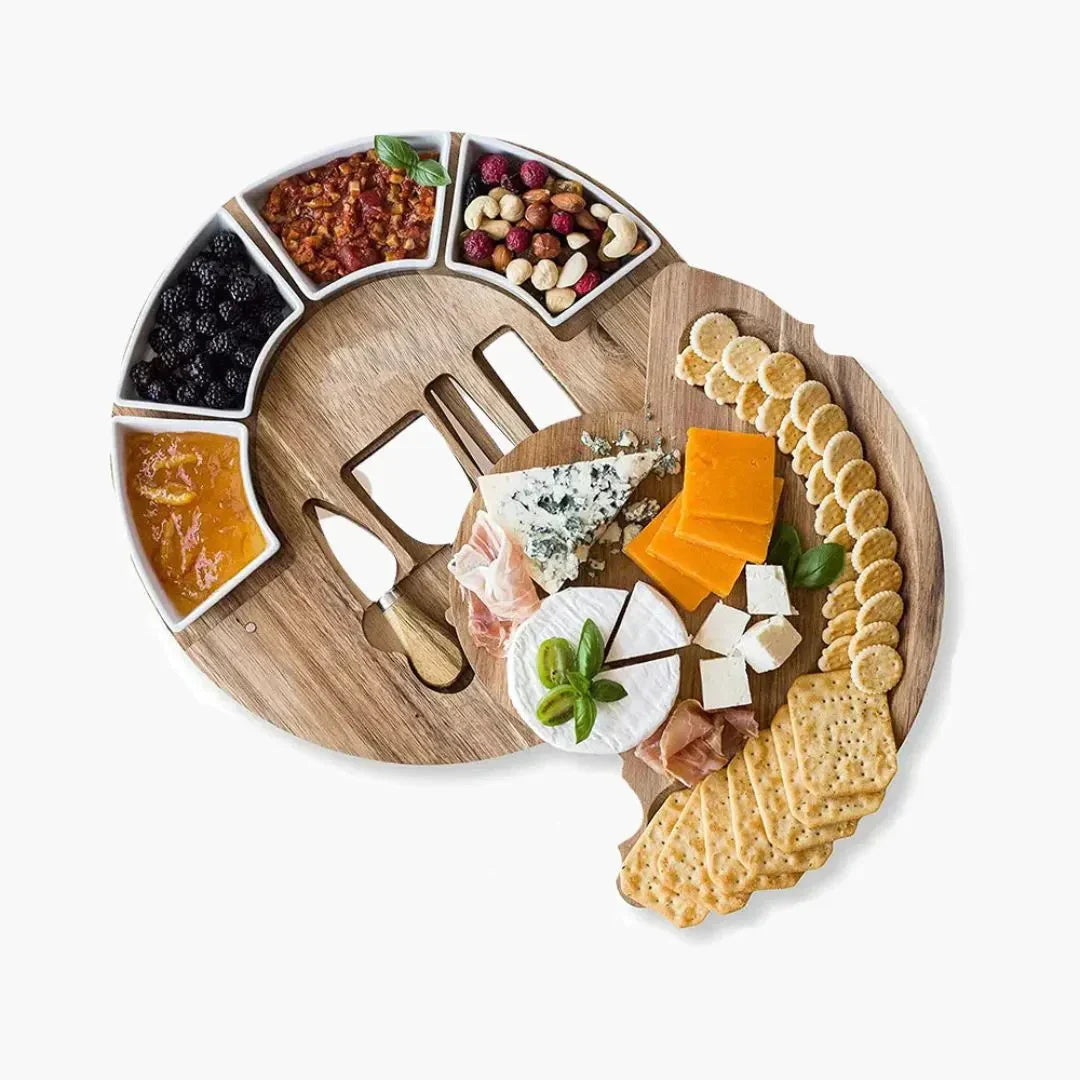 Elegant Cheese Board and Knife Set for Festive Presentations