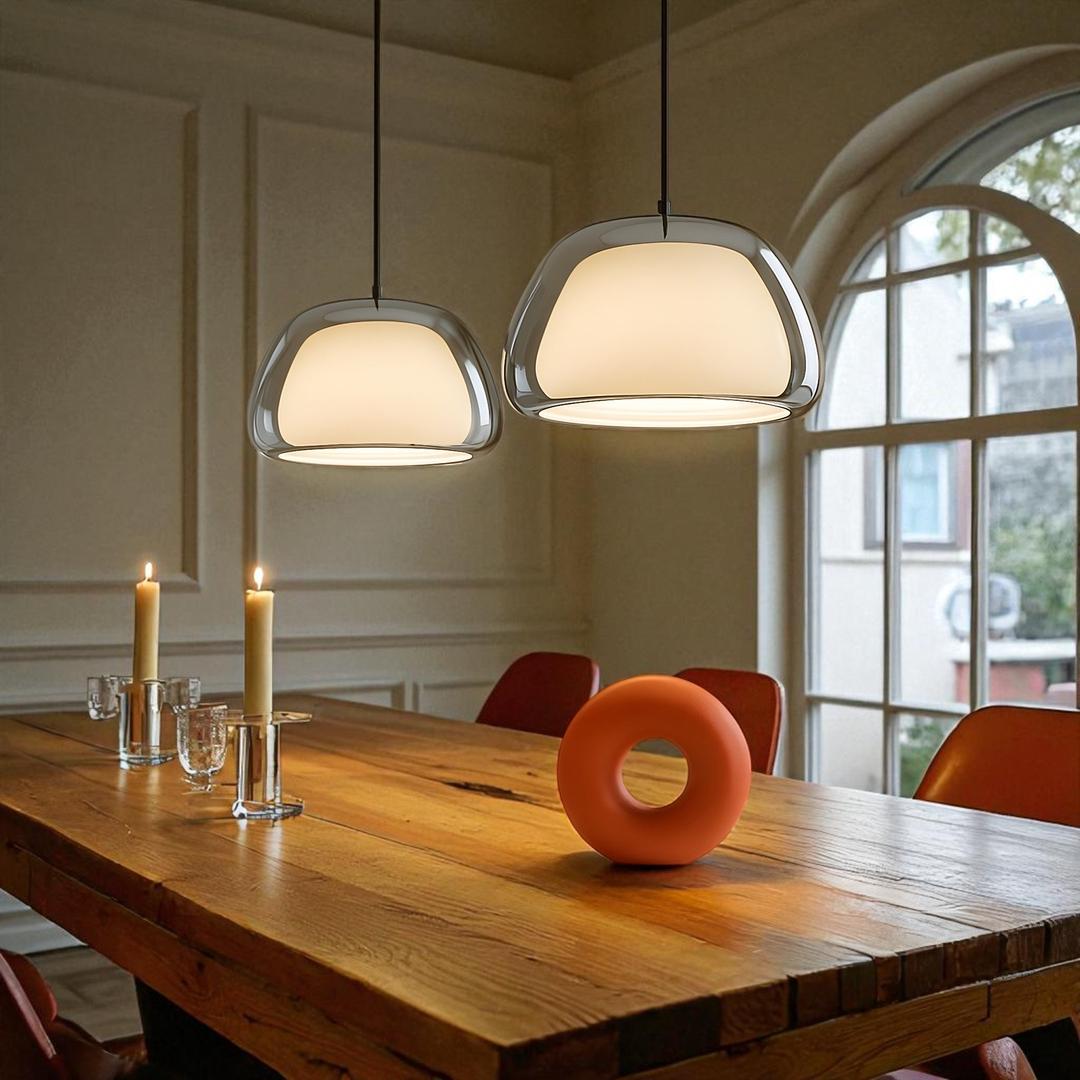 Glass Dome Pendant Light Adjustable Cable