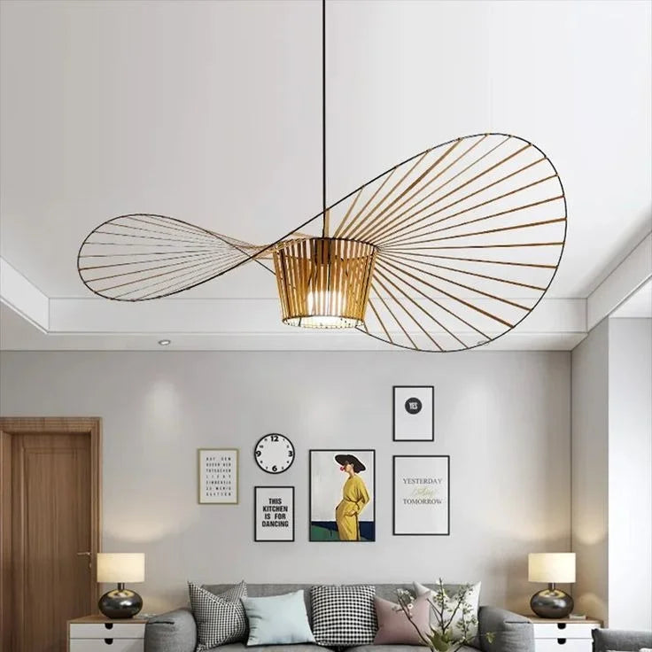 Vertigo Modern Straw Hat Pendant Light
