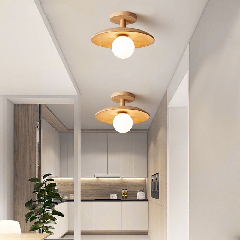 Japanese Style Ceiling Fixture - Square Flush Mount Lamp