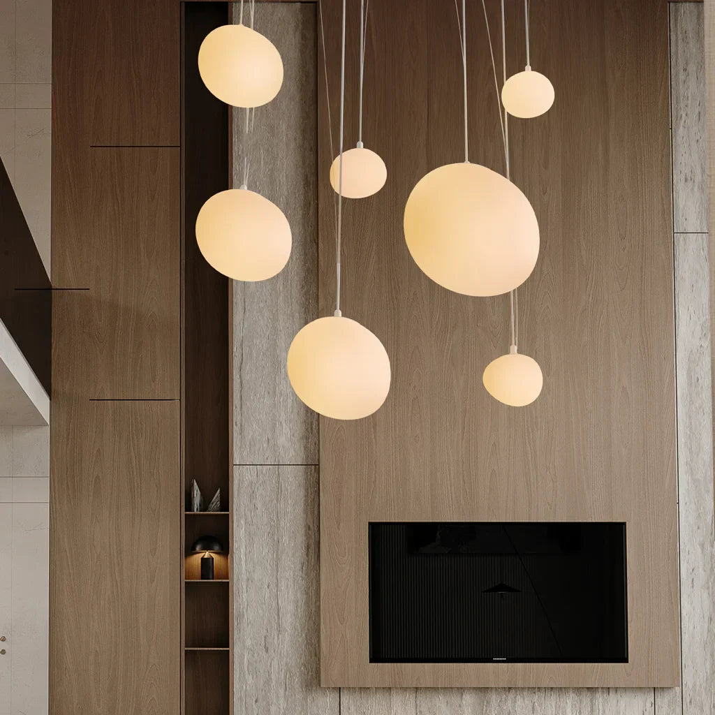 White Pebble Pendant Light