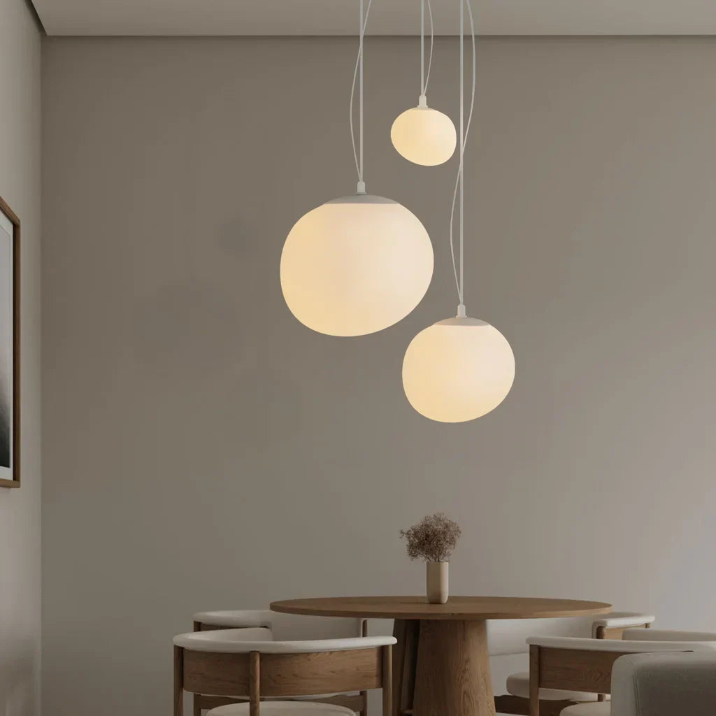 White Pebble Pendant Light
