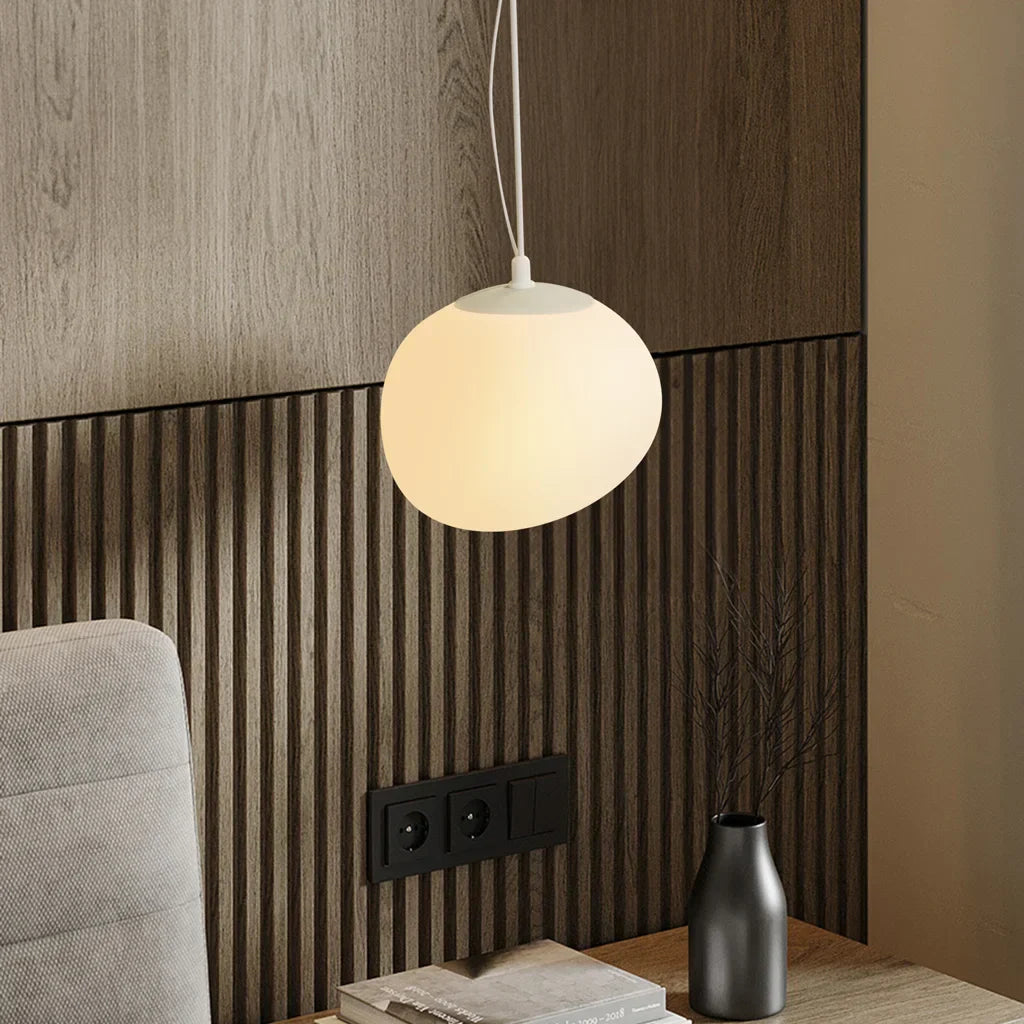 White Pebble Pendant Light