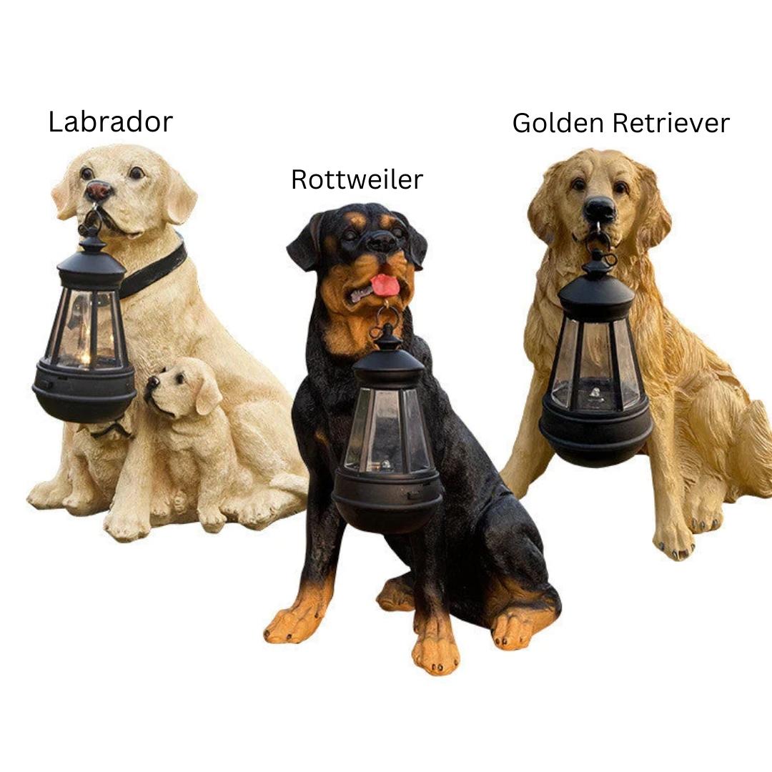 Dog Figure with Solar LED Lighting