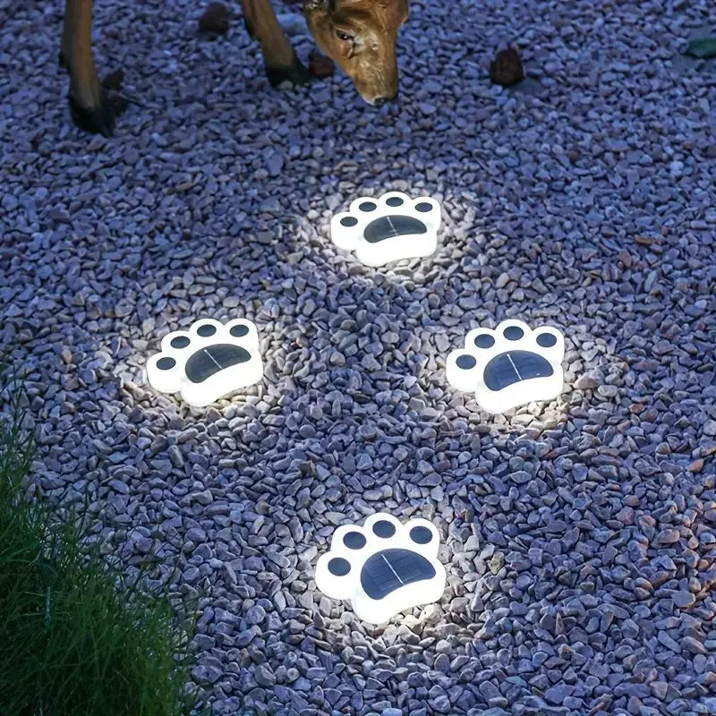 Solar Garden Lighting with Paw Prints