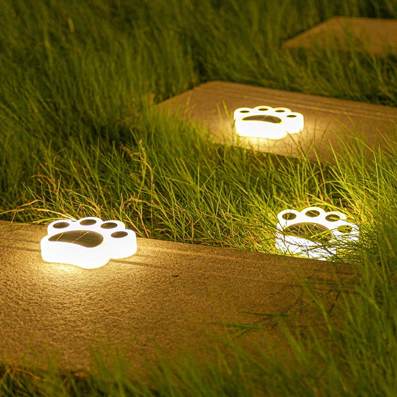 Solar Garden Lighting with Paw Prints