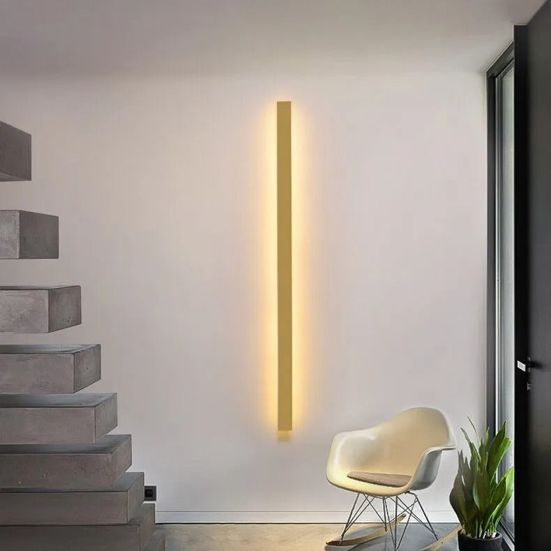 Edge minimalist linear LED wall lamp metal and acrylic