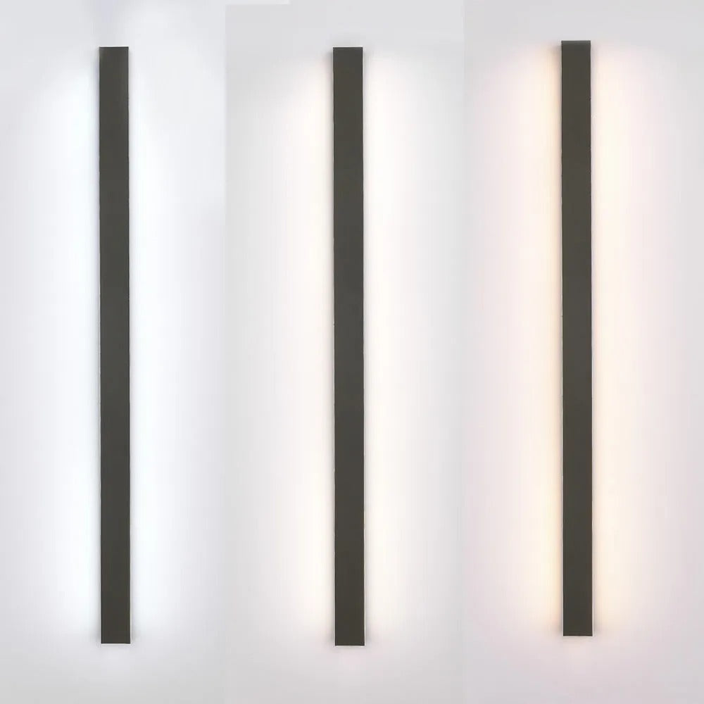 Edge modern linear outdoor wall lamp – metal and acrylic