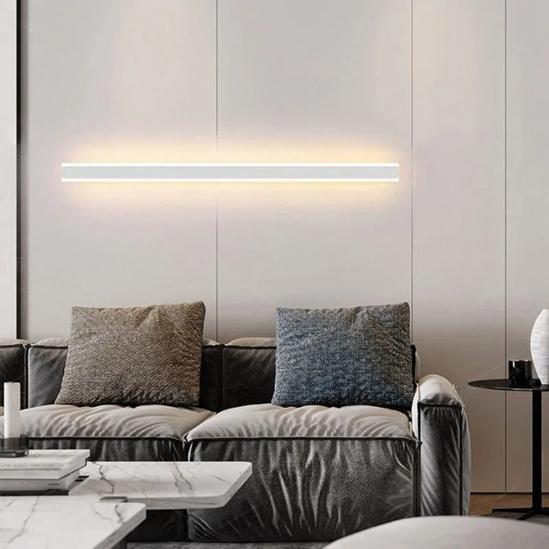 Edge minimalist linear LED wall lamp metal and acrylic