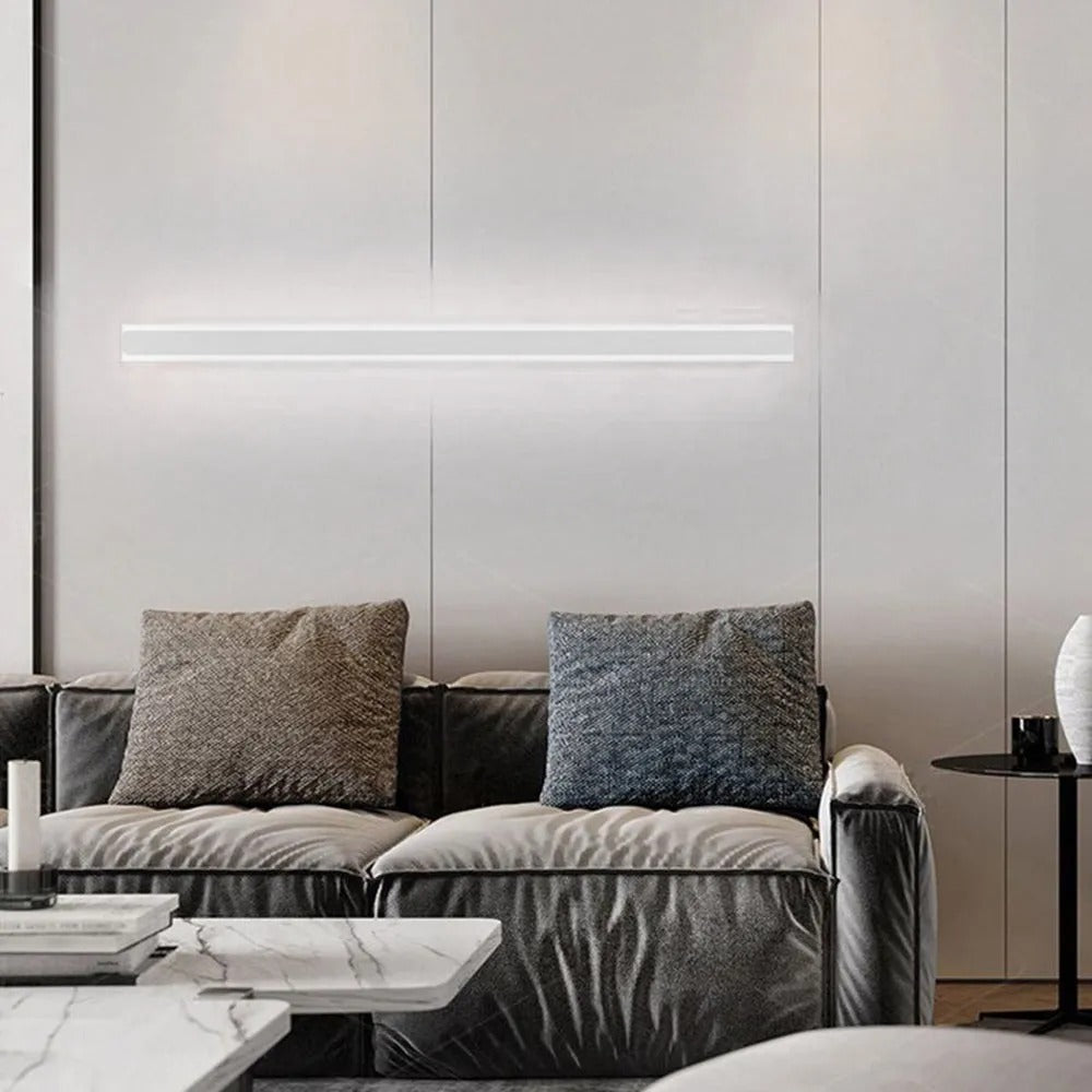 Edge minimalist linear LED wall lamp metal and acrylic