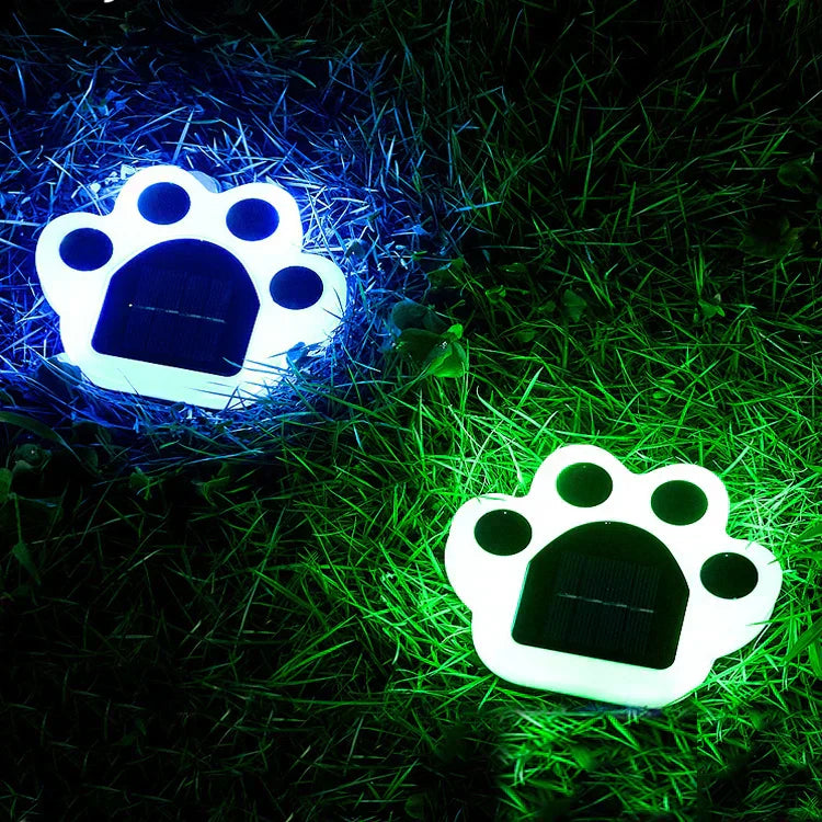 Solar Garden Lighting with Paw Prints