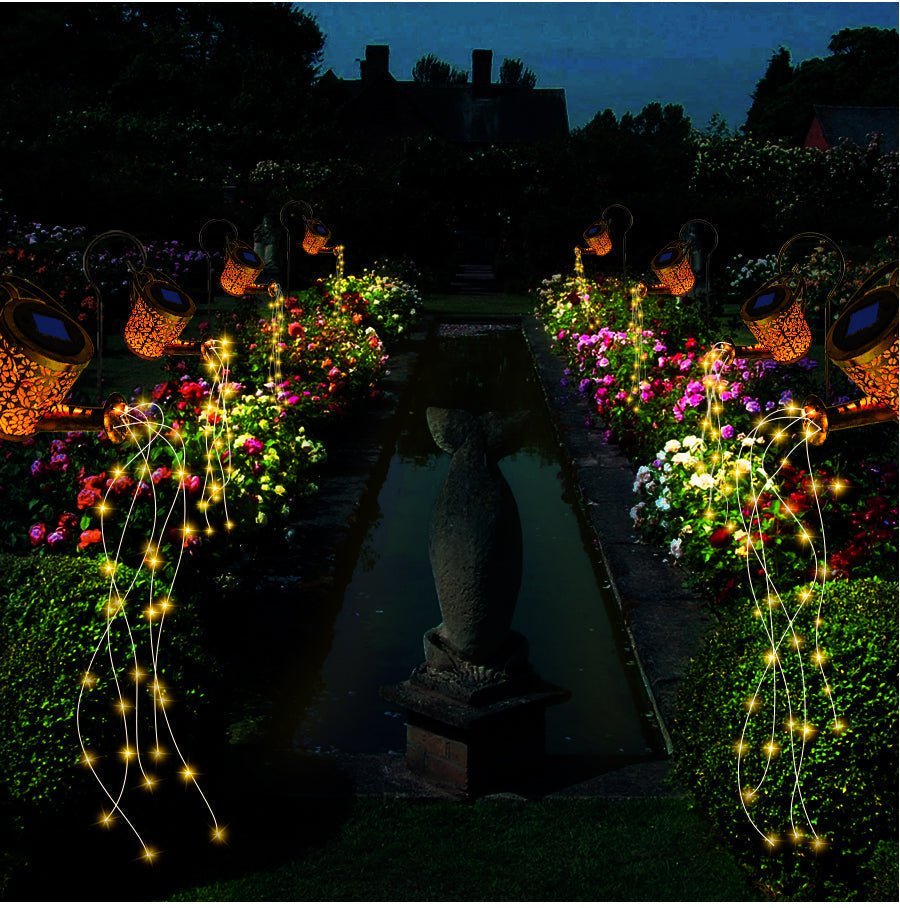 Solar Powered Waterfall Can With Cascading LED Fairy Lights